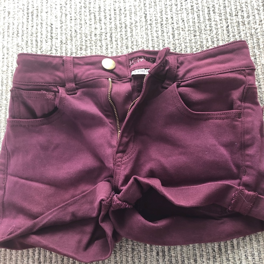 american eagle hi rise shortie jean shorts.